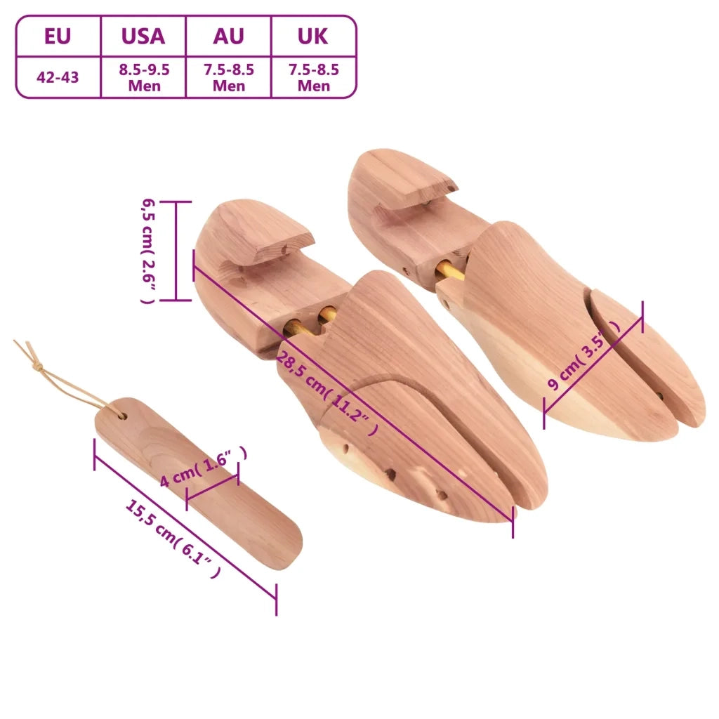 Allarga Scarpe con Calzascarpe EU 42-43 Legno Massello Cedro 155239