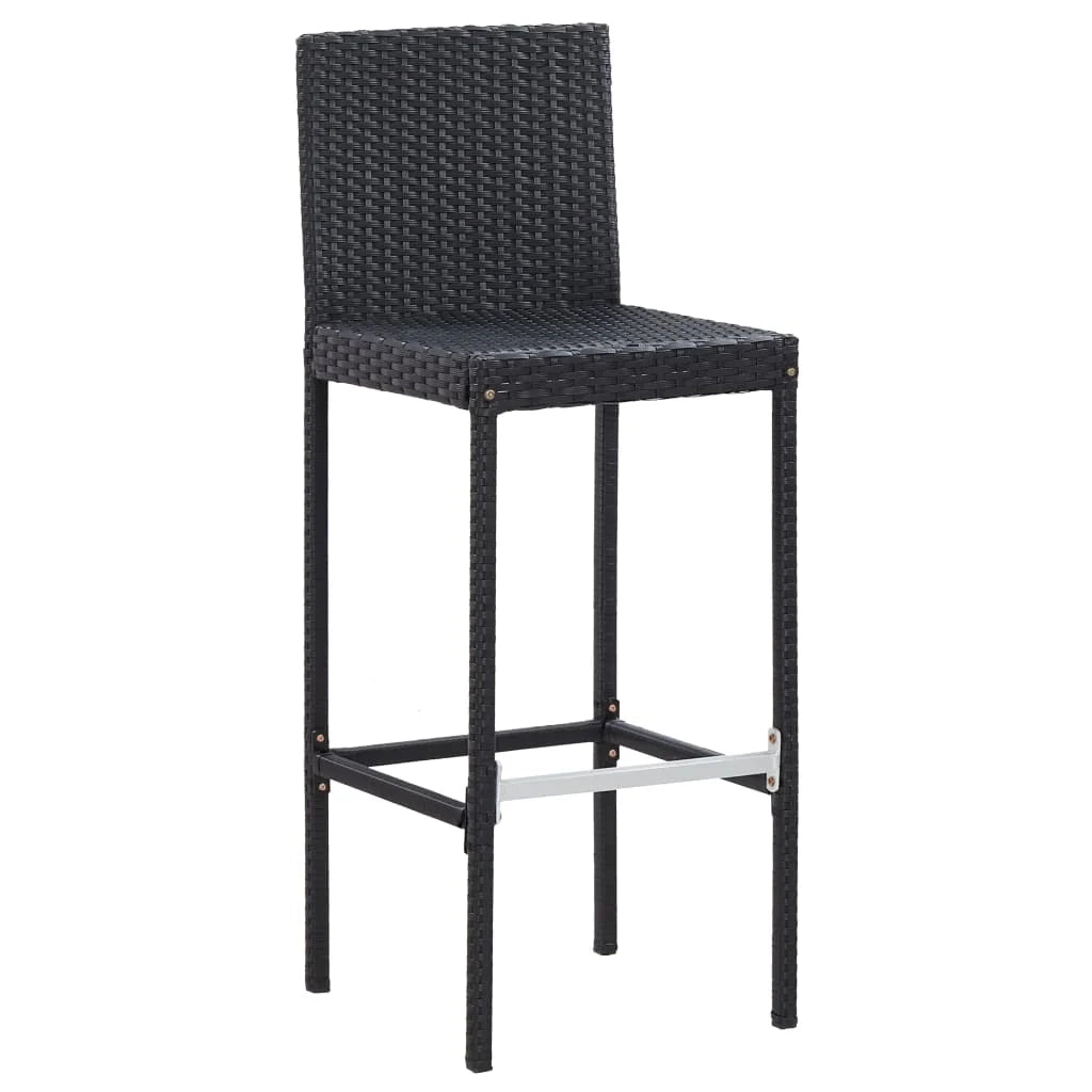 Set da bar 5 pz in polyrattan e legno di acacia nero 02_0013351