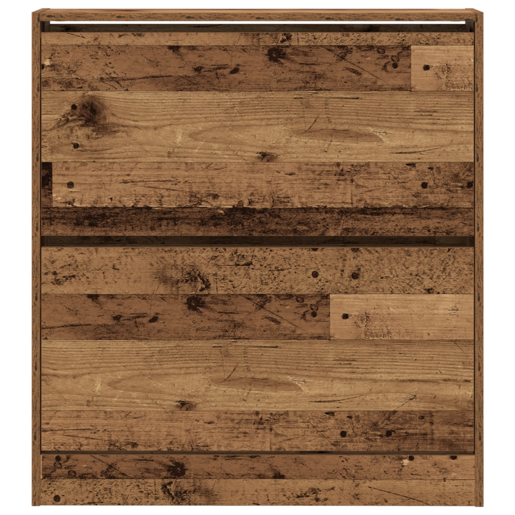 Mobile per Scarpe  con Cassetto Flip in Legno Antico 80x21x87,5 cm