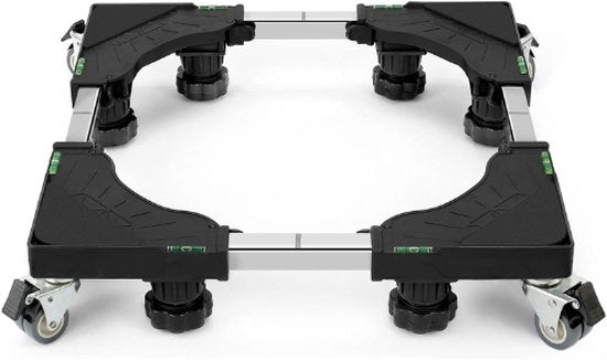 Macchina per Lavatrice Standaard con 8 Ruote Coperte e 4 Ruote Bloccabili - Capacità di Carico fino a 300 kg - Larghezza Adattabile 40-62 cm - Altezza 11-12,5 cm - Base Ideale per Lavatrice