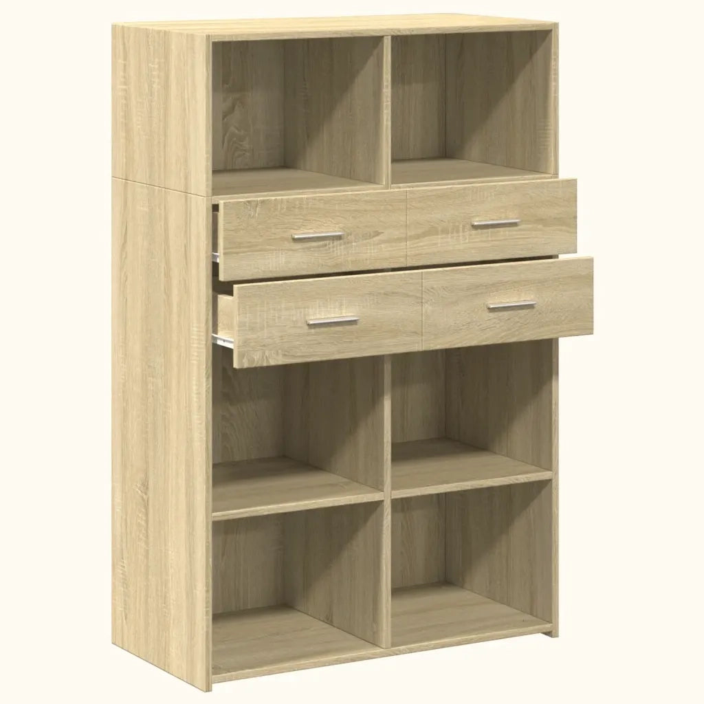 Credenza-Buffet-Armadio da cucina Rovere Sonoma 80x42,5x124 cm in Legno Multistrato