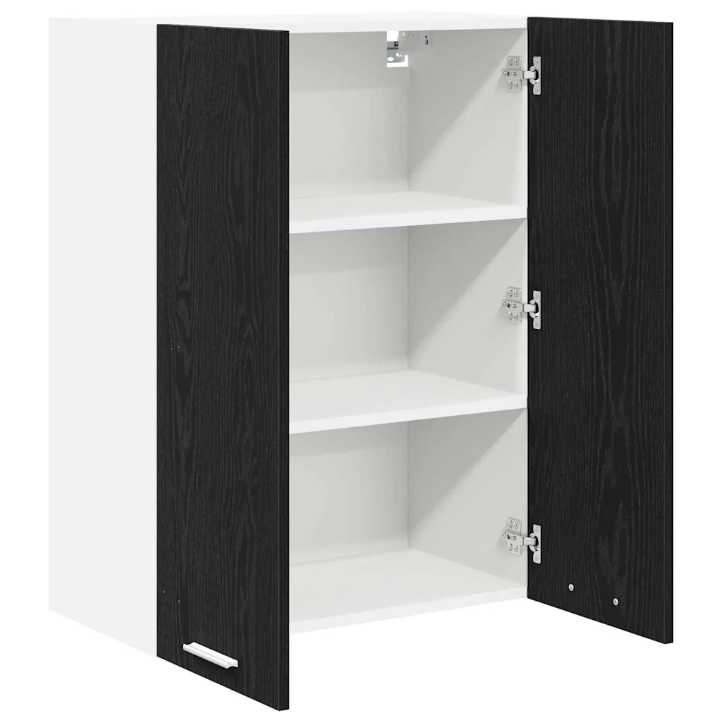 Mobile da cucina moderno a parete con ampio spazio contenitivo 60 x 31 x 80 cm realizzato in legno composito di rovere nero 02_0053314