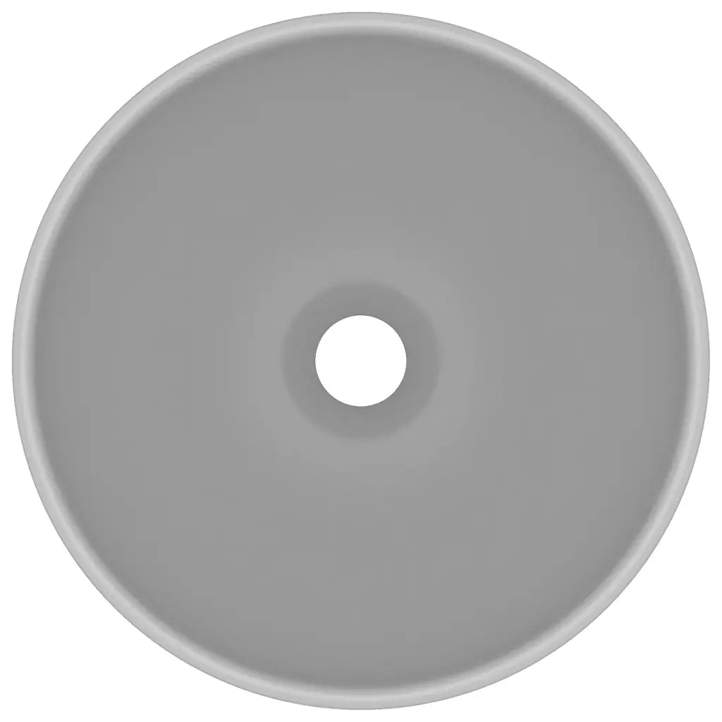 Lavandino Lusso-Lavabo-Lavello Rotondo Grigio Chiaro Opaco 32,5x14 cm Ceramica