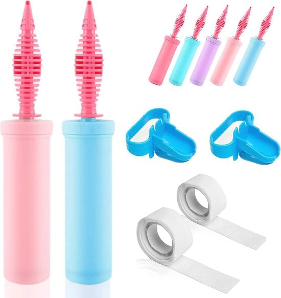Pompa manuale per gonfiare palloni - Inflatore portatile con adesivi - 2 pezzi di pompa per palloni