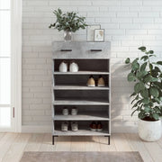 Scarpiera-Scaffale per scarpe Grigio Cemento 60x35x105 cm in Legno Multistrato 259604