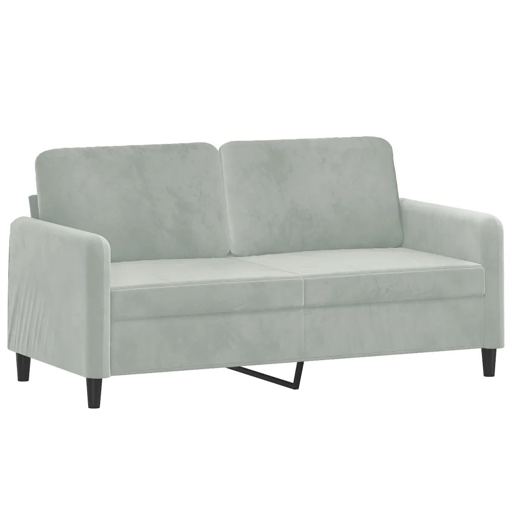 Set di Divani 3 pz con Cuscini Grigio Chiaro in Velluto 3202004