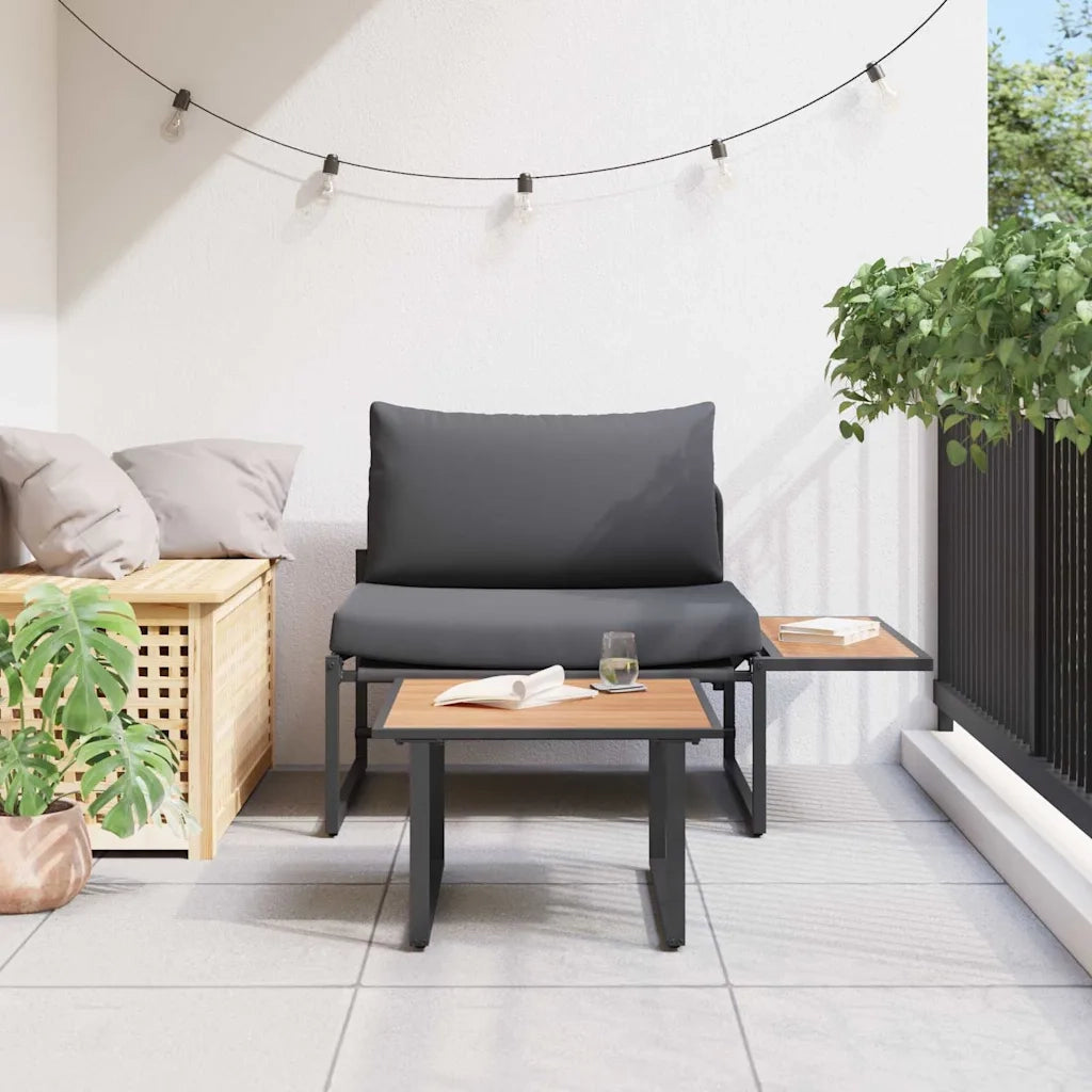 Set Divano da Giardino 2 pz | Set Salotto da Giardino Antracite Acciaio