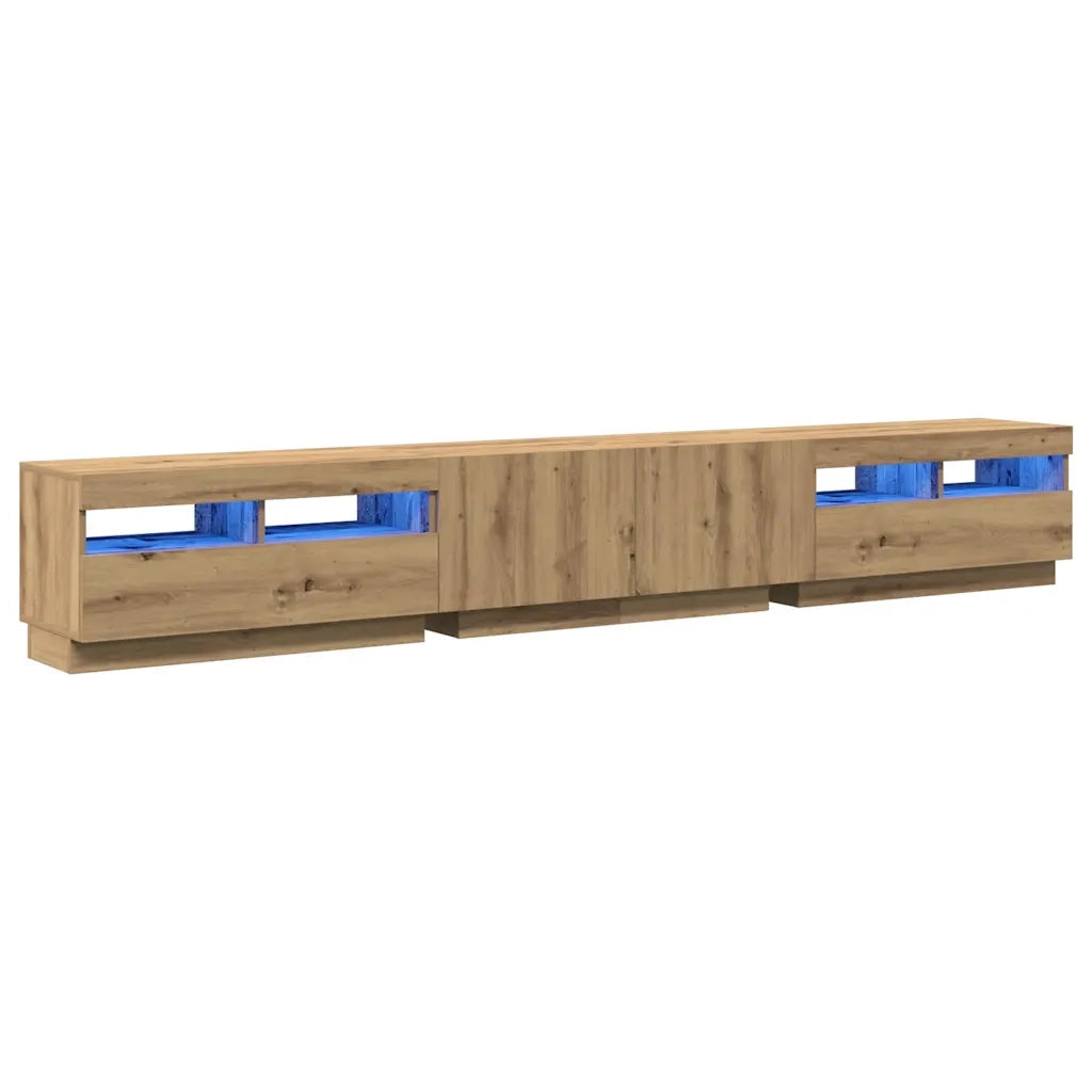 Mobile Porta TV con LED Artigianale 260x35x40 cm Multistrato 3329168