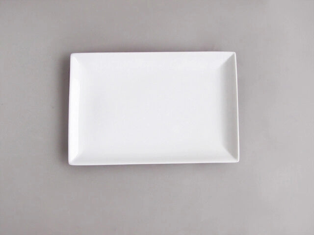 Piatto vassoio in porcellana rettangolare Bianco 25 x 17 cm