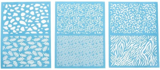 Stencili per Zeefdruk 3 pezzi - Poliestere - 12x16 cm - Riciclabile - Artigianato DIY - 6 Stili - Modelli