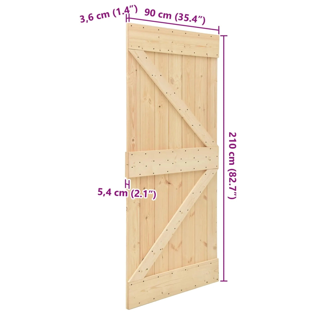 Porta NARVIK Naturale 90 x 210 cm Legno di pino solido