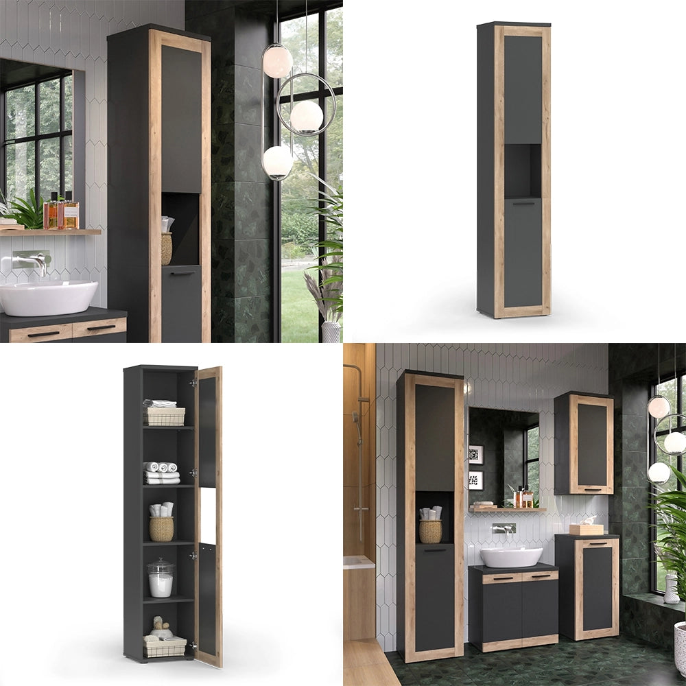 Vicco Mobiletto da bagno Antracite/quercia vichinga 40 x 194.3 cm