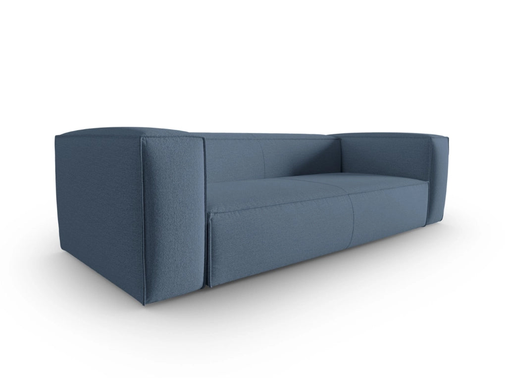 Cosmopolitan Design - Divano "Mackay" 4 posti in velluto strutturato jeans blu 