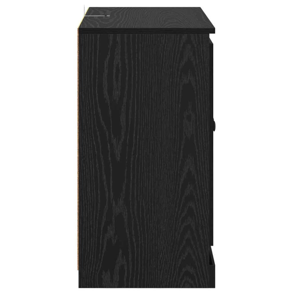 Credenza | Madia | Buffet da pranzo | Armadio da pranzo Rovere Nero 70 x 35,5 x 67,5 cm Legno multistrato