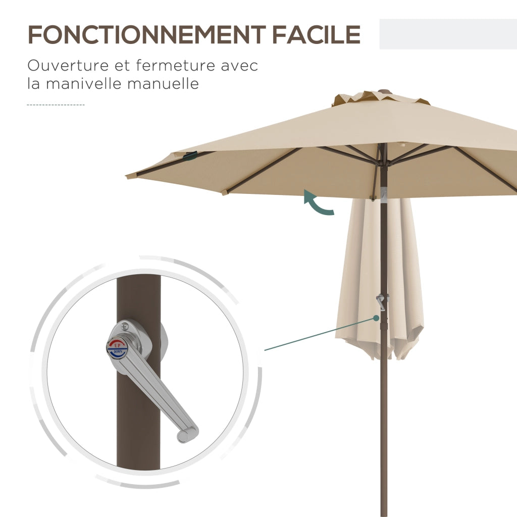 Ombrellone da giardino ¨C zephmum ¨C grigio metallo 263 cm ?