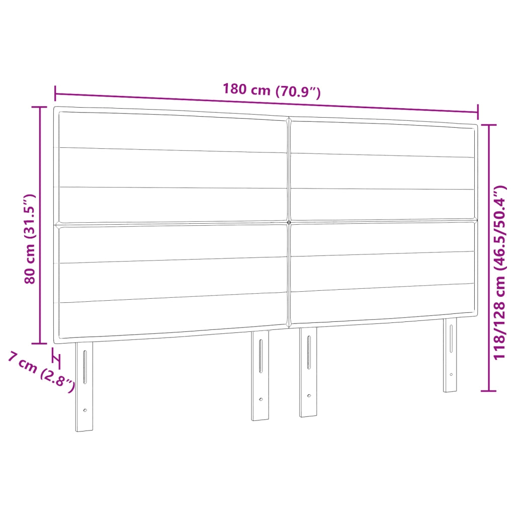 Headboard a LED Design Linee Nero 90 cm Tessuto