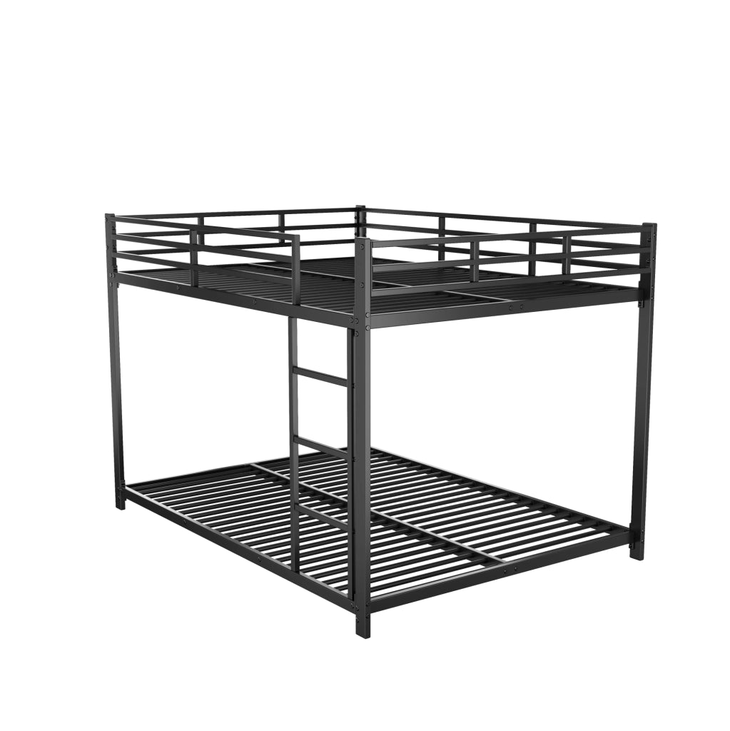 Letto a castello per bambini 140x200 cm in metallo nero con reti a doghe