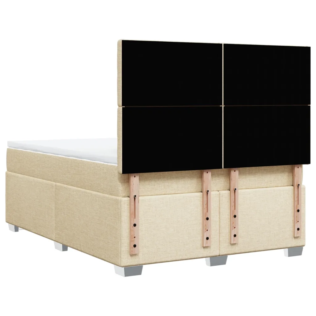 Giroletto a Molle con Materasso Crema 140x200 cm in Tessuto 3290530