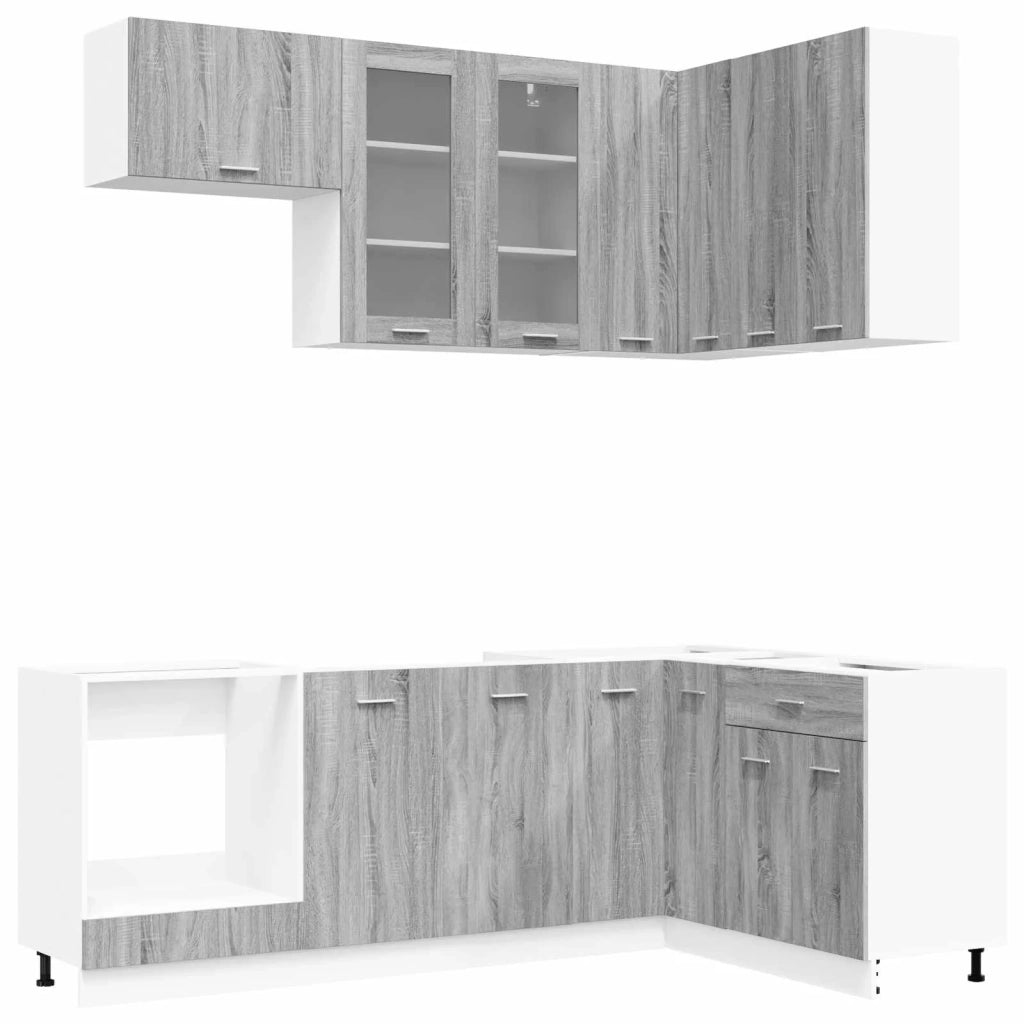 Unità Cucina LYON 8 pcs Sonoma grigio Legno ingegnerizzato 3438512