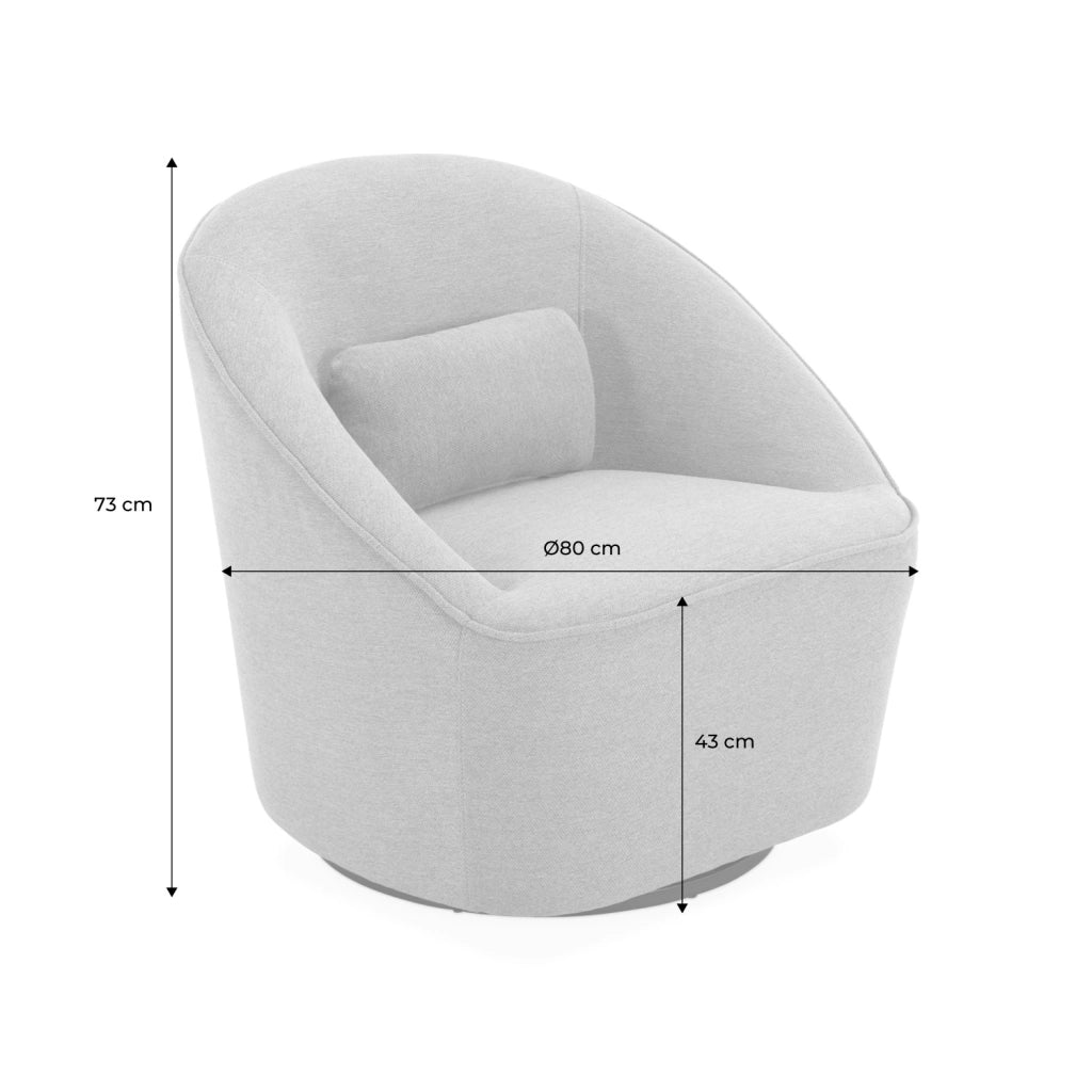 Poltrona girevole 360° con cuscino, grigio