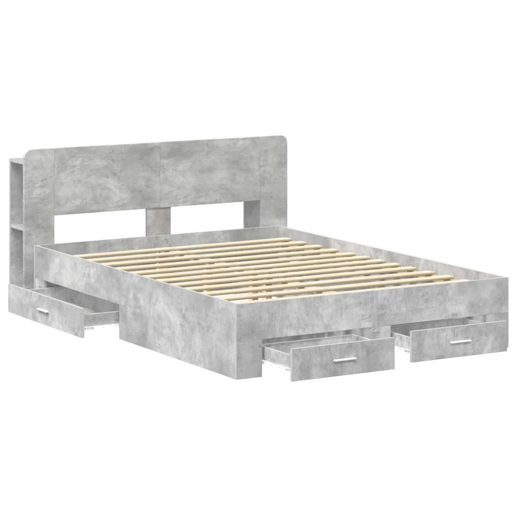 Telaio del letto con storage Grigio Cemento 150 x 200 cm