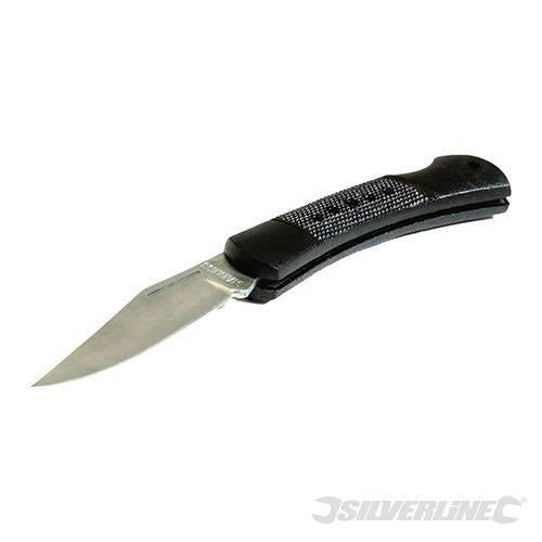 Silverline Coltello in acciaio inox 60 mm tascabile con manico in plastica