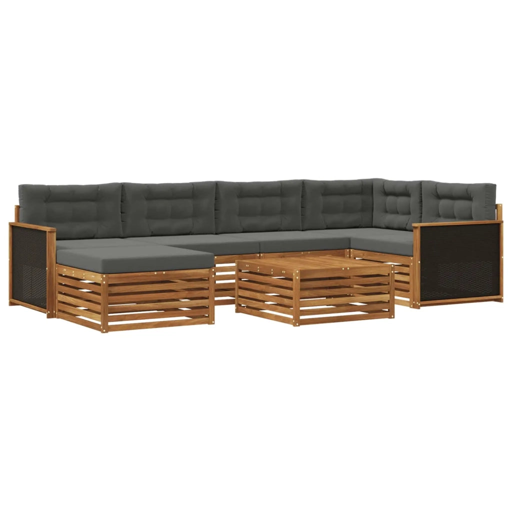 Set di divani da esterno 7 pz Naturale e Antracite 3383585