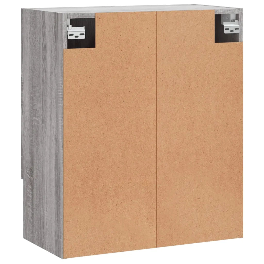 Mobiletto a parete moderno sospeso 60 x 31 x 70 cm pratico contenitore per arredamento d'interni in legno composito grigio 02_0048759