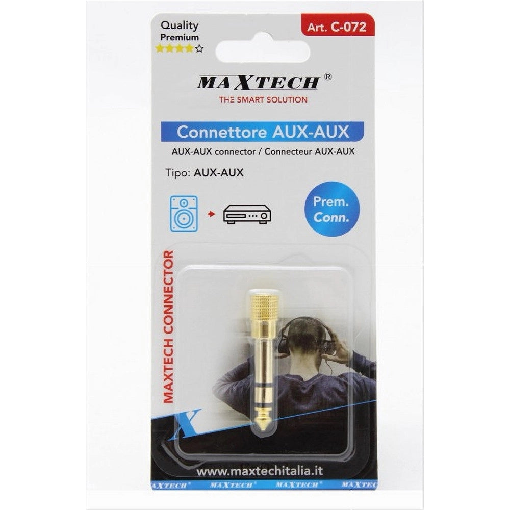 Trade Shop - Connettore Aux Adattatore Spina Maschio 6.35mm A Presa Femmina 3.5mm Stereo C-072 -