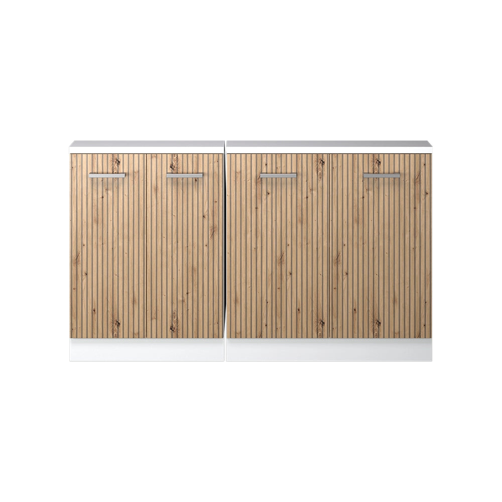 Vicco Mobile cucina sottotetto Rovere artigianale/bianco 140 cm Set di 2