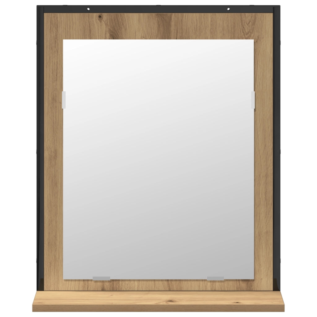 Set di mobile da bagno a 2 pezzi in legno ingegnerizzato rovere artisan