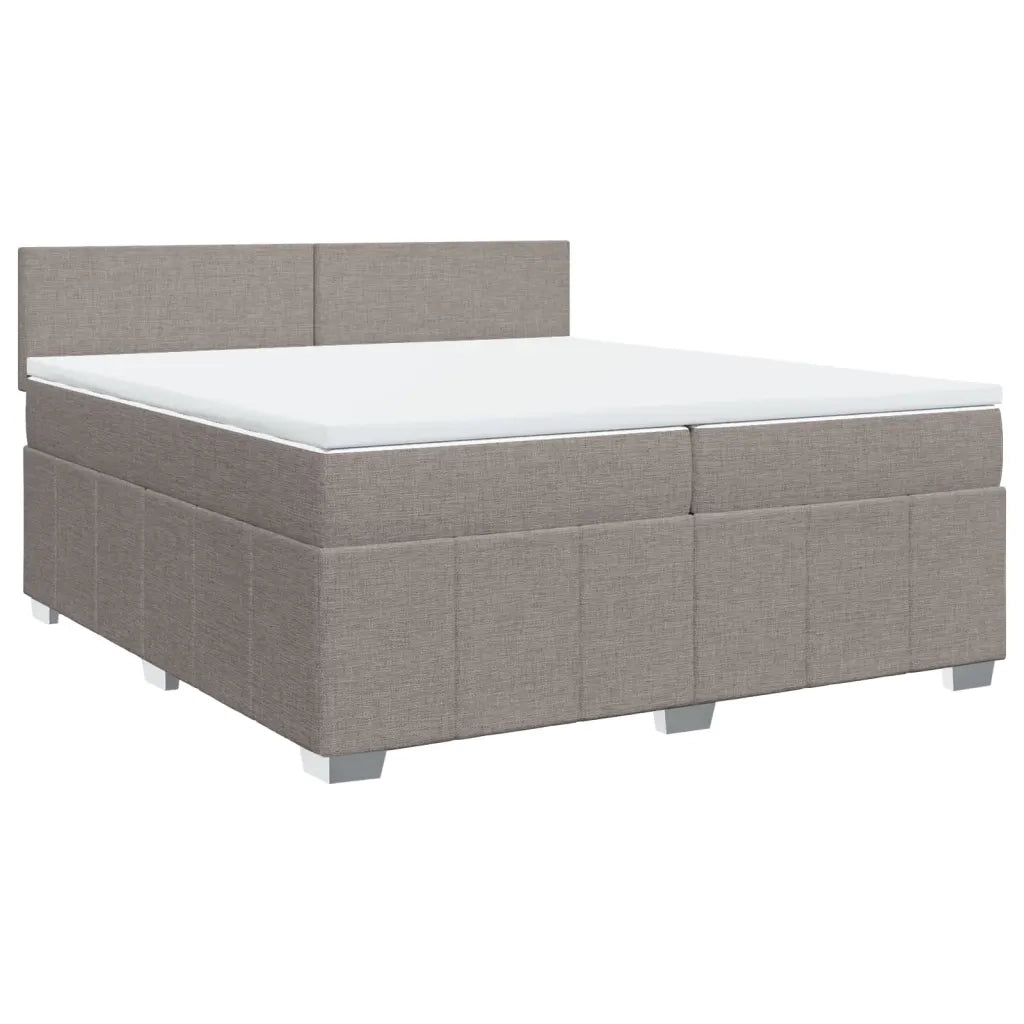 Giroletto a Molle con Materasso Tortora 200x200 cm in Tessuto