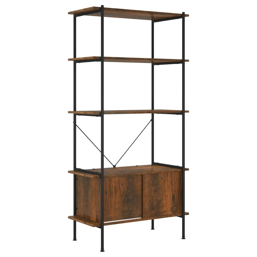 Scaffalatura 5 Livelli con Mobile 80x40x163 cm Acciaio e Legno CFW8963604