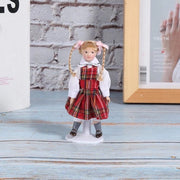 Miniatura Porseleinoide Poppe con Vestito - Supporto Stabile - Costruzione Elegante - Miniatura Poppe