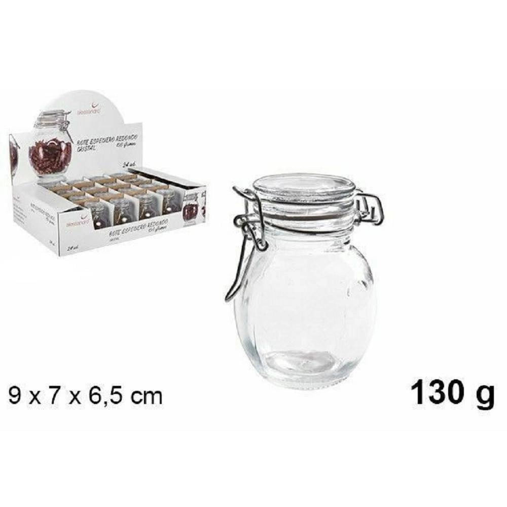 Trade Shop - Set 24 Pezzi Barattolo Barattolino Vasetto Con Tappo Porta Spezie Vetro 130 Gr -