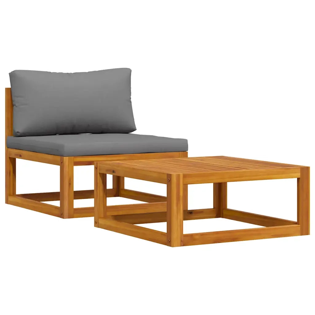 Set Divani da Giardino 2 pz con Cuscini in Massello di Acacia cod mxl 70669
