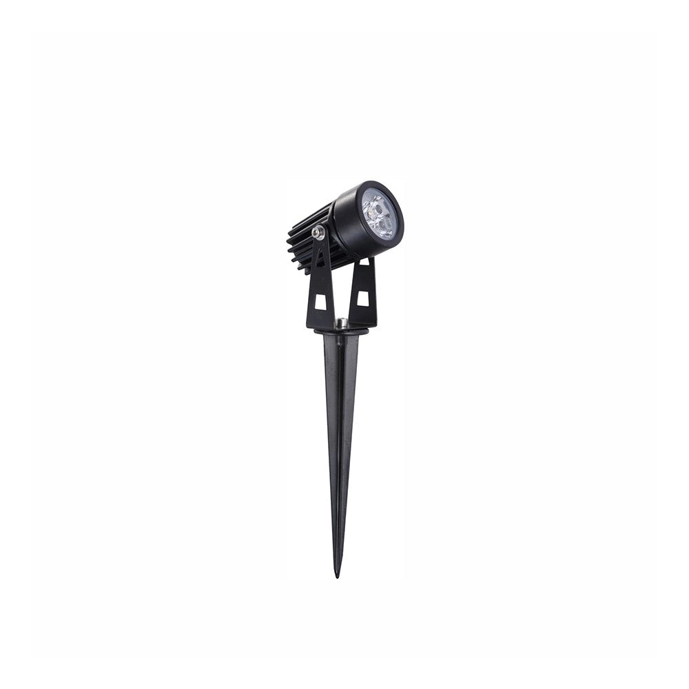 Faro a led a picchetto ZAS rotondo 7W IP65 colore Nero Beneito faure