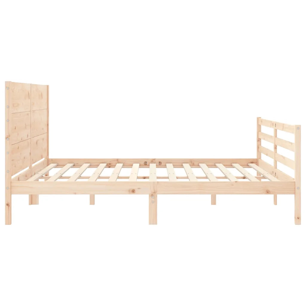 Giroletto con Testiera-Struttura Letto con testiera 200x200 cm in Legno Massello 178765