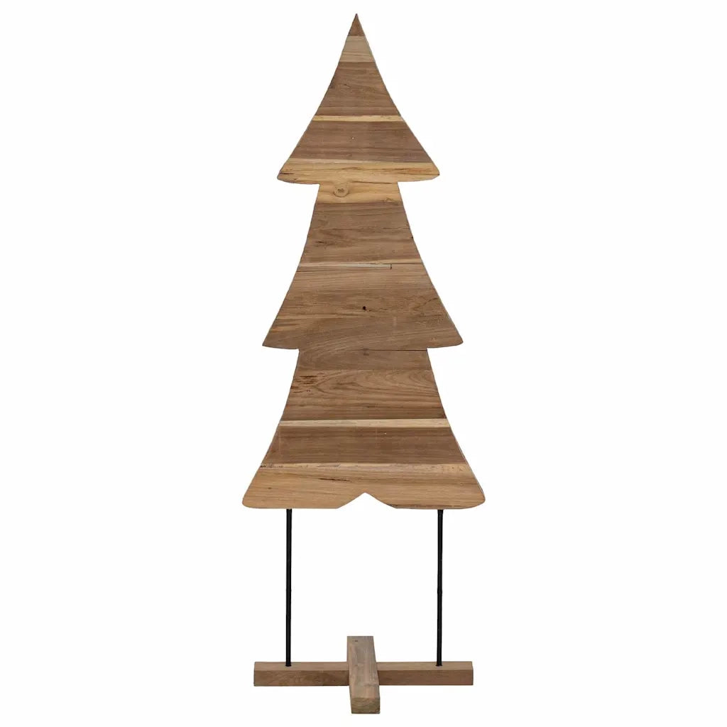 Albero di Natale | Decorazioni natalizie Marrone 90 cm Legno massello di teak