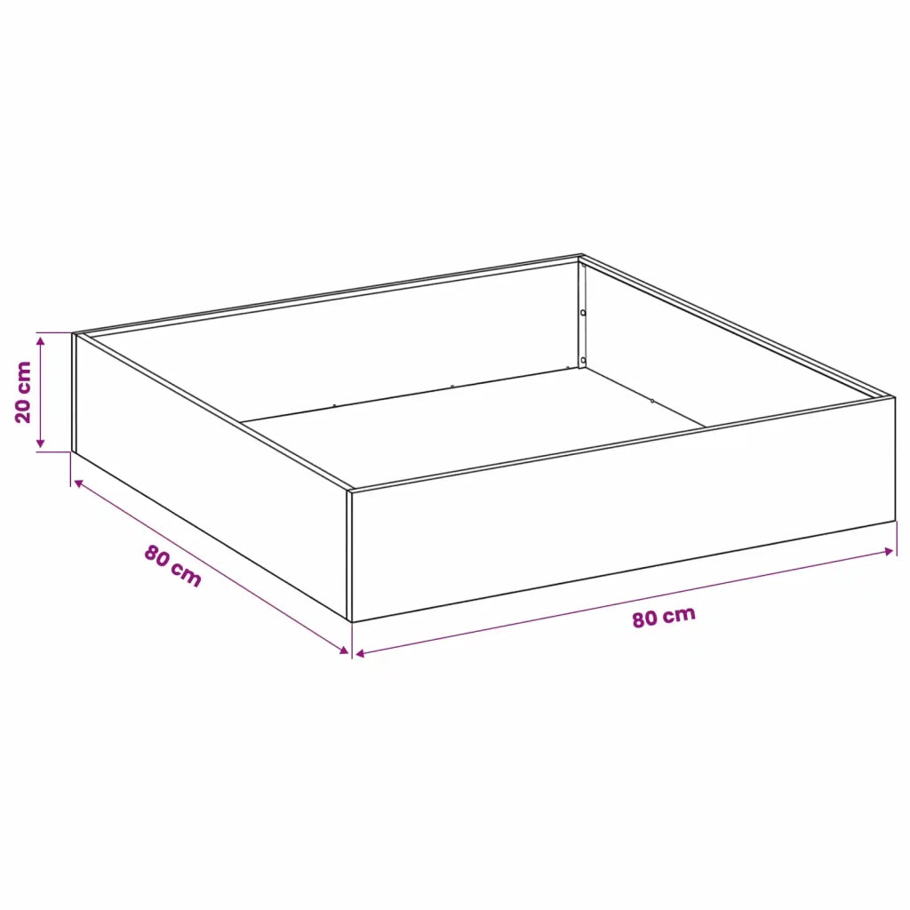Vaso da giardino 2 pz Argento 80 x 80 x 20 cm Acciaio zincato 8005019