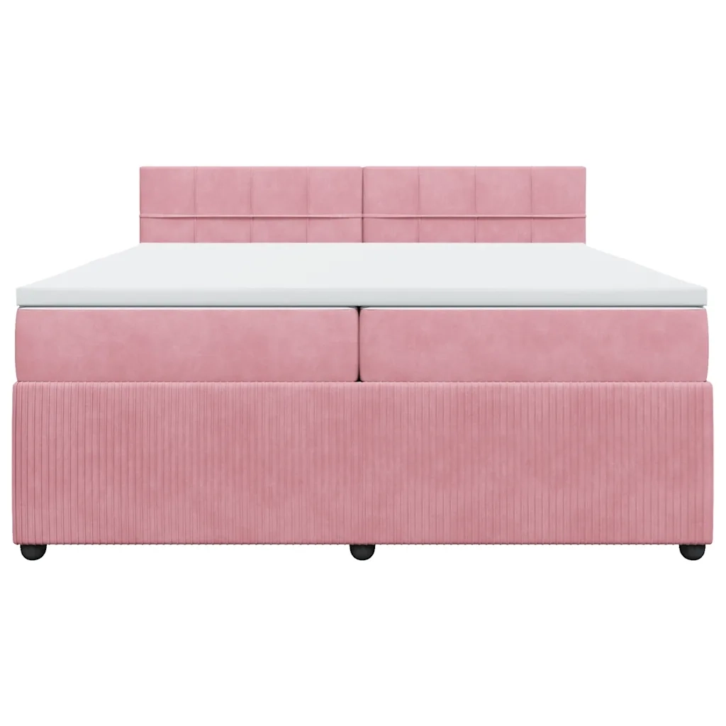 Giroletto a Molle con Materasso Rosa 200x200 cm in Velluto 3287835