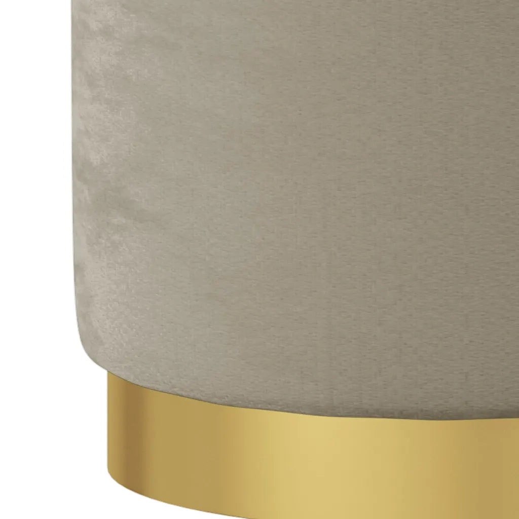 Sgabello Rotondo con Contenitore Grigio Scuro in Velluto 31 x 37 cm 340286