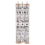 Appendiabiti da Parete con 6 Ganci FAMILY RULES 120x40 cm 245854