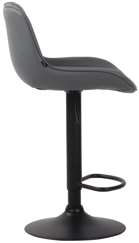 Sgabello Lentini in similpelle con poggiapiedi grigio,nero