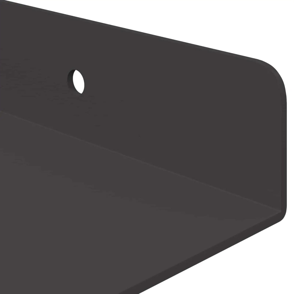 Mensola sospesa 2 pcs Nero 100 x 18 x 2,5 cm Acciaio 8004044