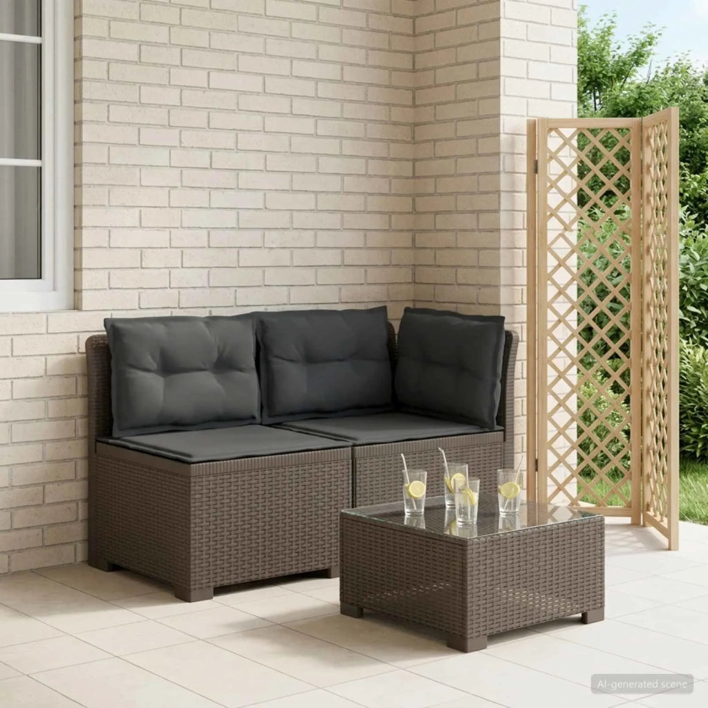 Divano da Giardino a 2 Posti con Cuscini Aspetto Rattan PP 8011953