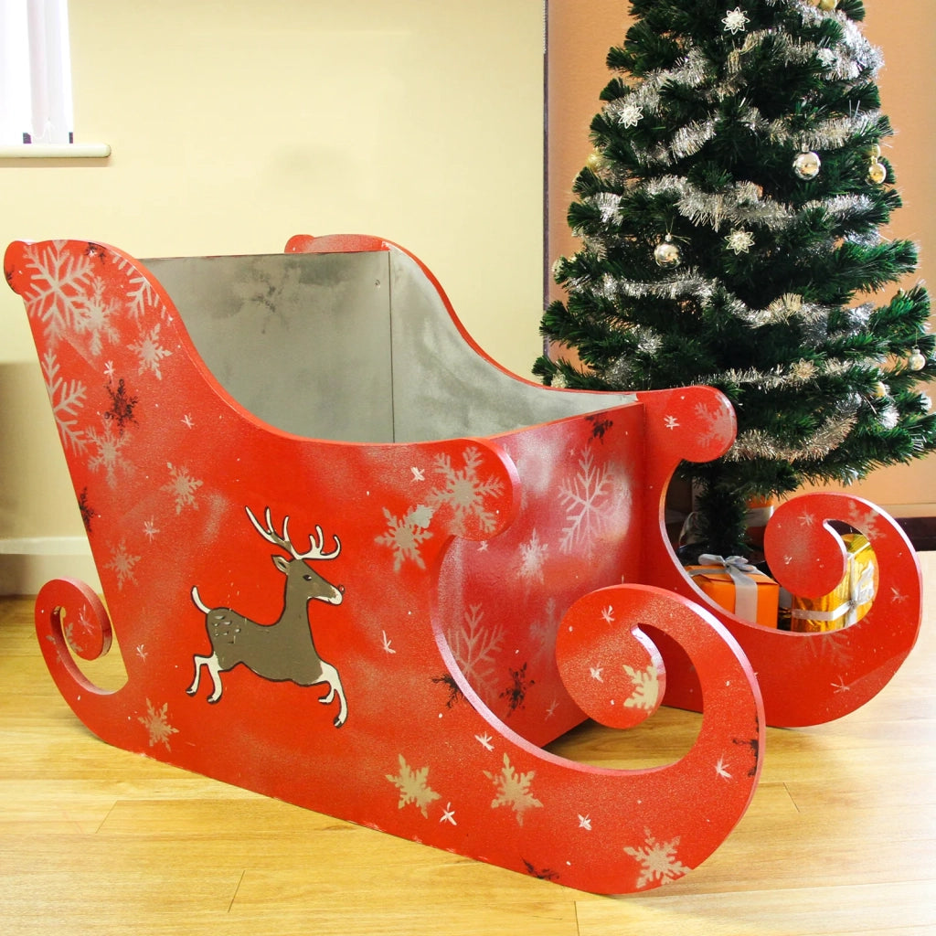 Slitta di Babbo Natale in MDF 18mm grezzo per esposizione natalizia