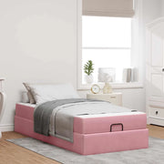 Struttura letto con materasso 2 pz-Giroletto con materasso Rosa Velluto