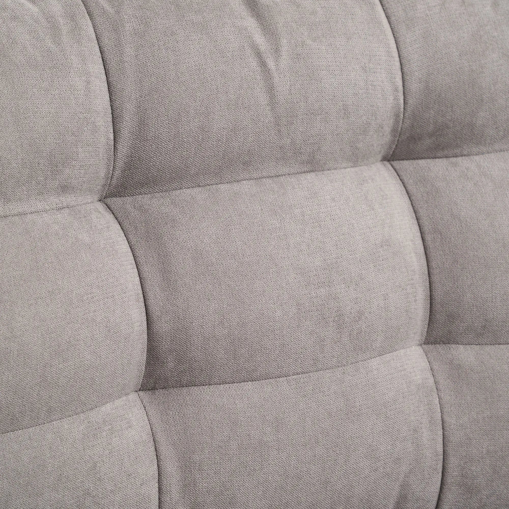 Divano Letto 3 Posti con Chaise Longue Contenitore 217x134x85 cm in Tessuto Effetto Lino Grigio