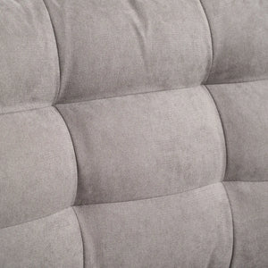 Divano Letto 3 Posti con Chaise Longue Contenitore 217x134x85 cm in Tessuto Effetto Lino Grigio